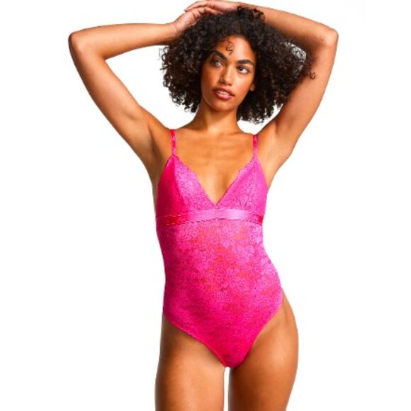 Victoria's Secret PINK Wink Lace Triangle Unlined Bodysuit Size XXL NWT - Picture 1 of 13